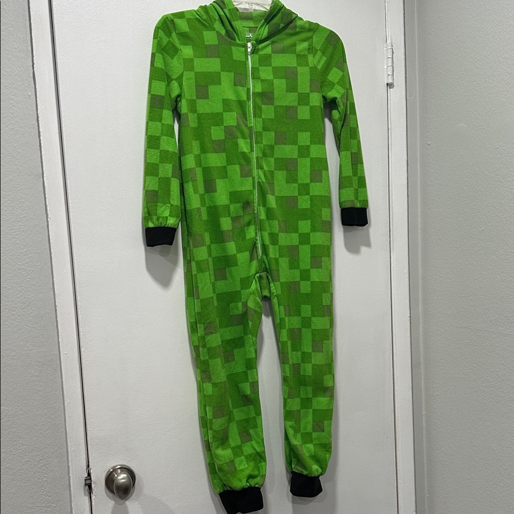 Kids  creepers Minecraft  hooded onesie/ flame resistant